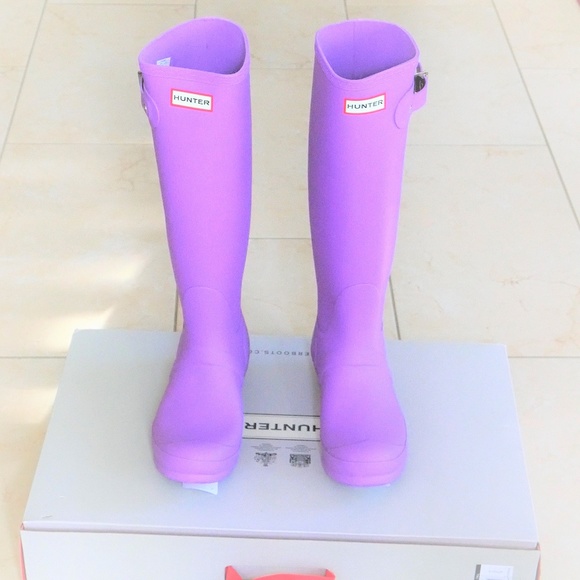HUNTER Original Tall Waterproof Rain Boots Sz 7or8 - Picture 4 of 6